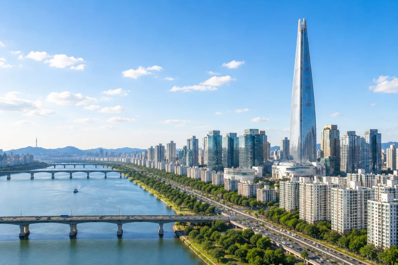 Seoul Han River skyline